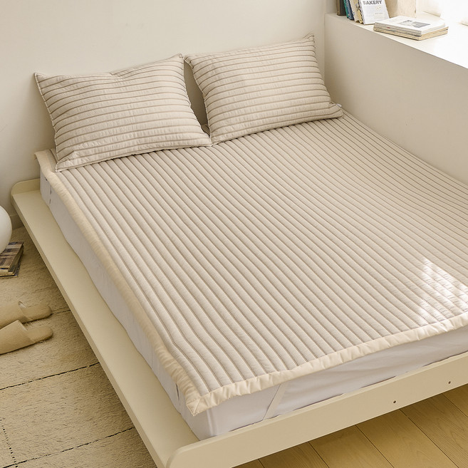 데시뉴 뉴데이 항균 누빔 고정밴드 침대패드, 베이지