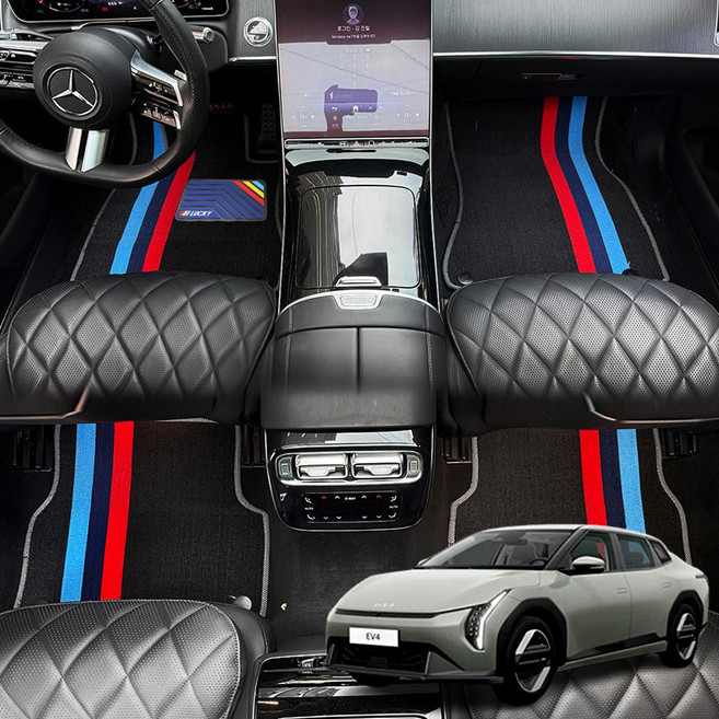 지엠지모터스 프리미엄 확장형 더뉴 코일 루프 카 바닥매트, 킹블랙, 기아 EV4