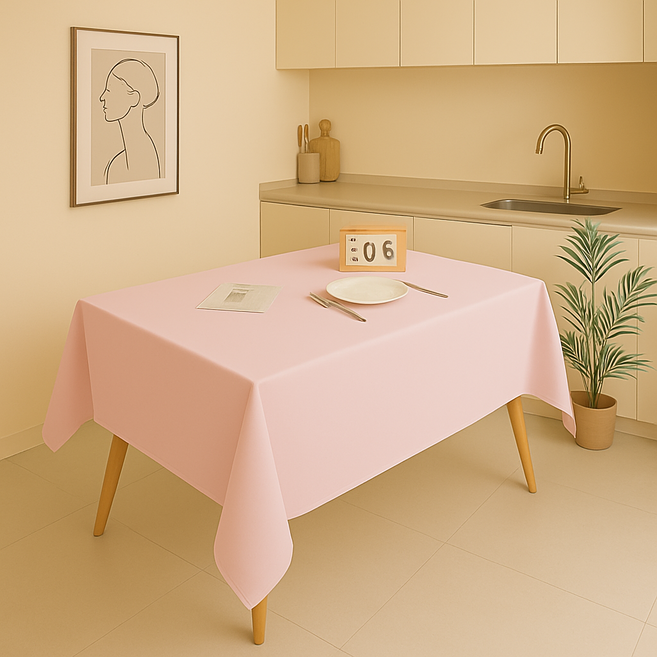 아싸레 파티 방수 식탁보, 핑크, 137 x 274 cm, 1개