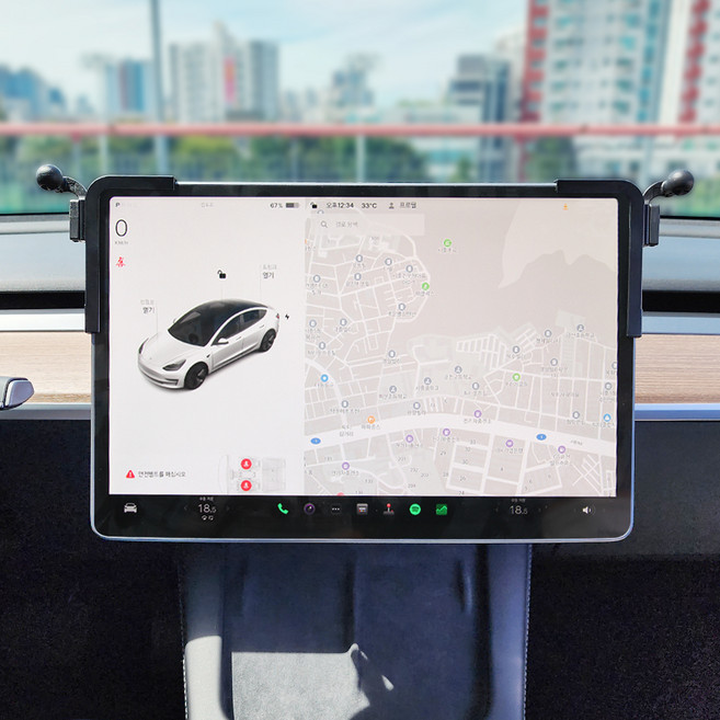 FICS 테슬라 초기형 모델3 2018년~2023년 / 모델Y 2020년~2024년 전용 차량용 핸드폰 거치대 마운트, 블랙, 1개