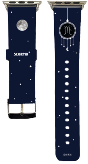 스메르 스마트워치 디자인 실리콘 스트랩 밴드 줄 42 / 44 / 45 mm, 15 별자리 네이비 전갈자리