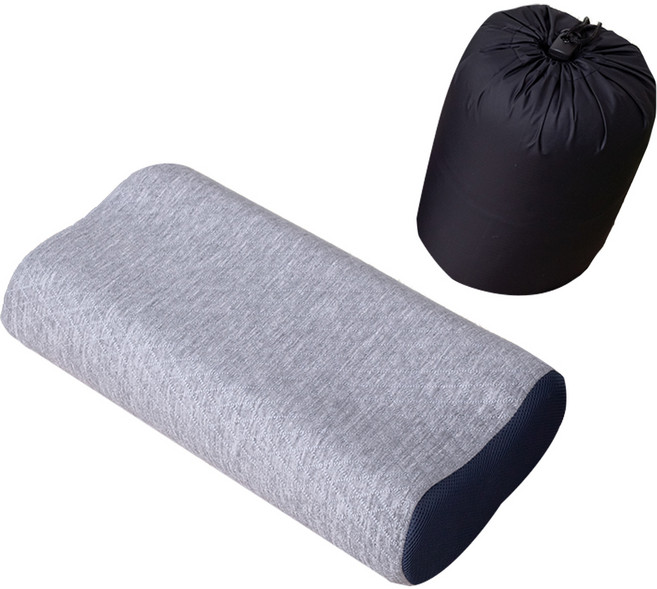 아지오텍스 미니멀 캠핑베개 + 커버 + 파우치, 그레이, 1세트