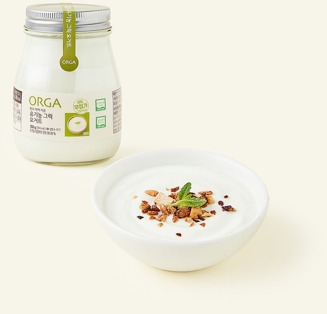 ORGA 유기가공식품 인증 목초 먹여 키운 그릭요거트, 350g, 1개