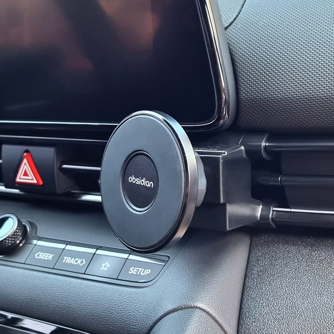 옵시디언 아반떼 CN7 전용 아이폰 맥 송풍구 핸드폰 자석거치대, 블랙, 1개