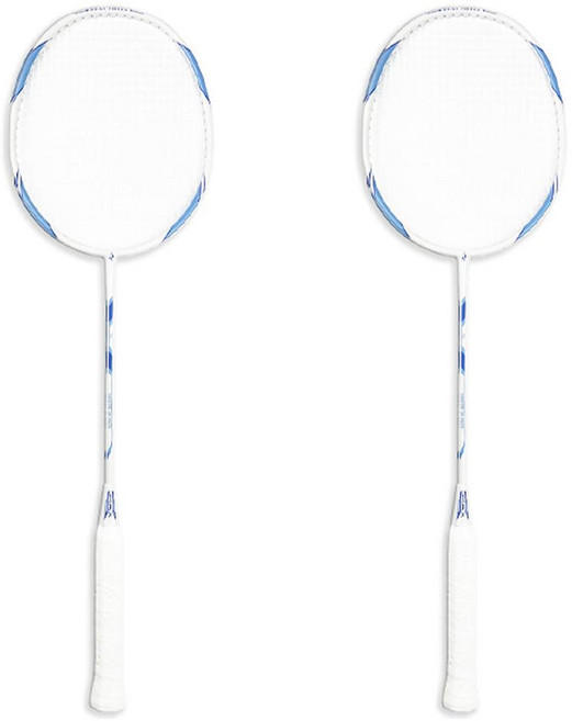 Smax Korea 碳纖維羽球拍 2入 + 球拍袋 + 握把布 2入 組 (藍白款), 1組, 單品