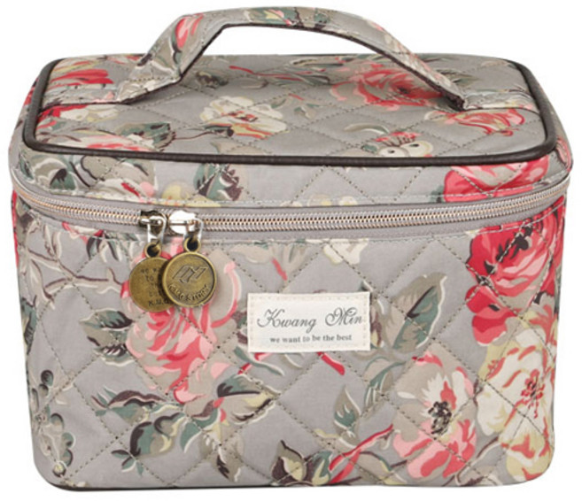 파우치마켓 가든로즈 메이크업 가방, 그레이, 1개