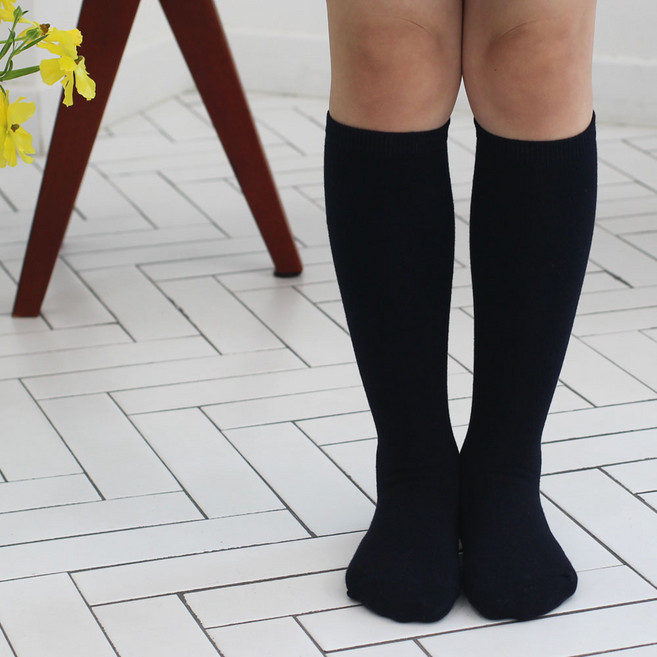 키즈퓨처 아동용 베이직 스탠다드 무지 니삭스 2켤레 세트