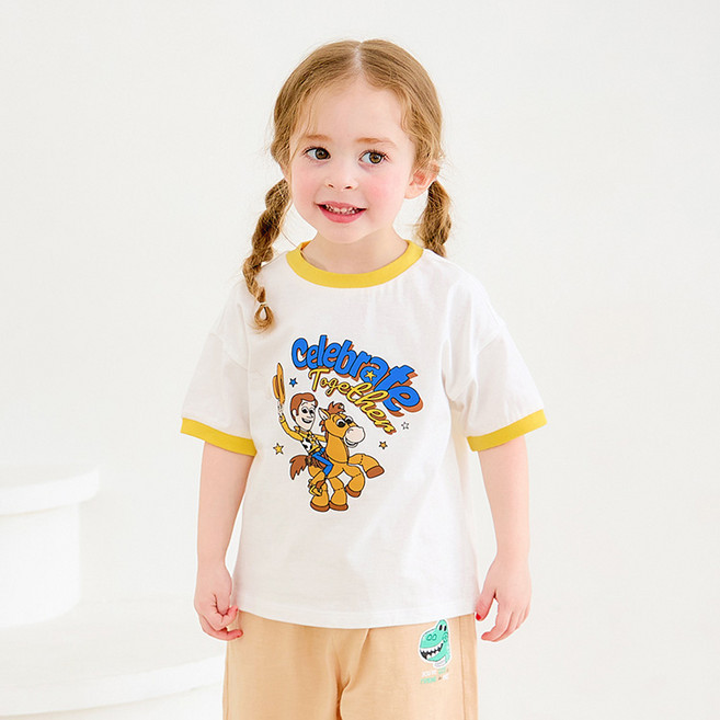 몰리멜리 아동용 픽사 토이스토리 배색 티셔츠