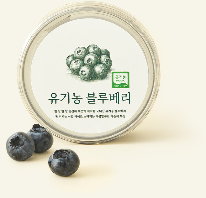 온브릭스 주식회사 농업회사법인 유기농 인증 바로먹는 블루베리, 1개, 100g