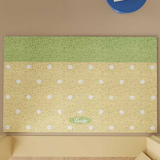 韓國 GNY 圓點線圈地墊 可水洗可裁剪玄關腳踏墊 50 x 80 cm, 黃色, 1個