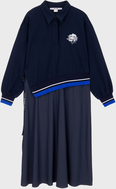 쥬시쥬디 J소재 믹스 카라 원피스 JXOP121N