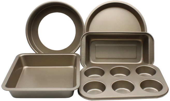 이홈베이킹 베이킹 팬 세트 금색, 1세트