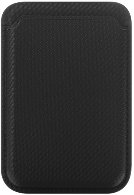 신지모루 자력강화 3장 수납 맥세이프 M 비카 가죽 카드지갑 케이스, 카본블랙, 1개