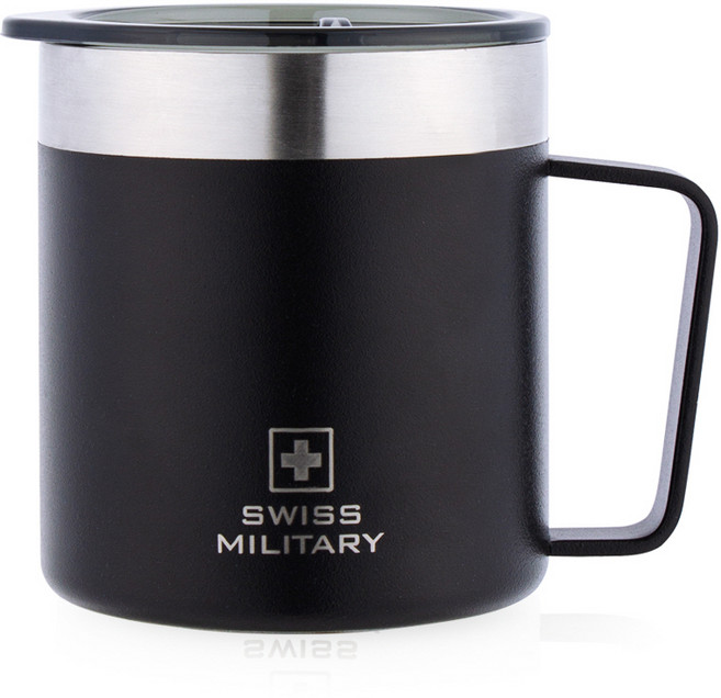 스위스밀리터리 베른 캠프 머그 보온보냉컵 350ml OKK-TY350, 매트블랙, 1개