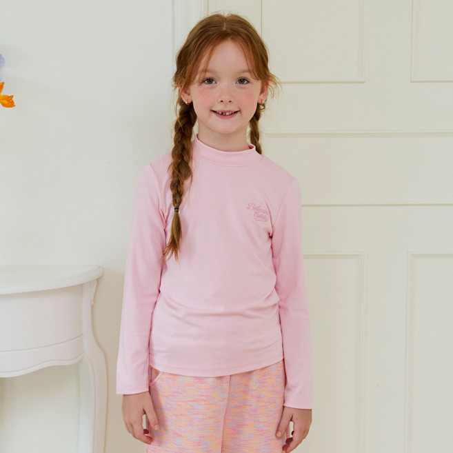 베베쥬 아동용 레터링 터틀넥 티셔츠