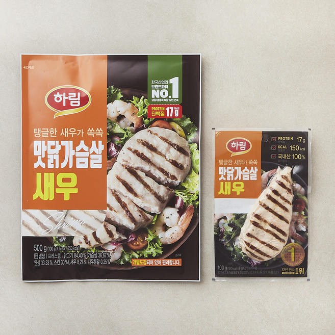 하림 맛닭가슴살 새우, 100g, 1개, 5개입