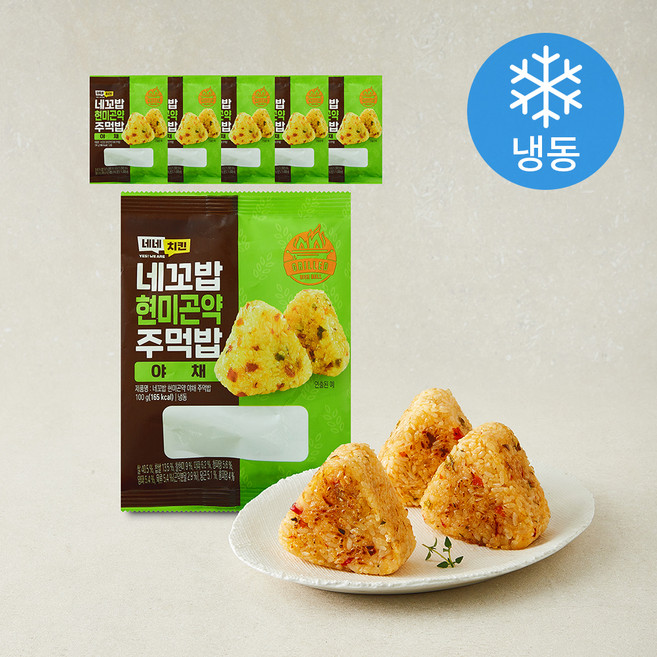 네네치킨 네꼬밥 현미 곤약 야채 주먹밥 (냉동), 100g, 6개