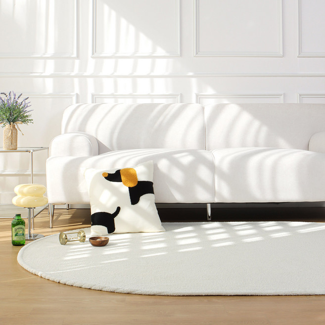 레시앙뜨 프렌치모던 단모 사계절 타원형 러그