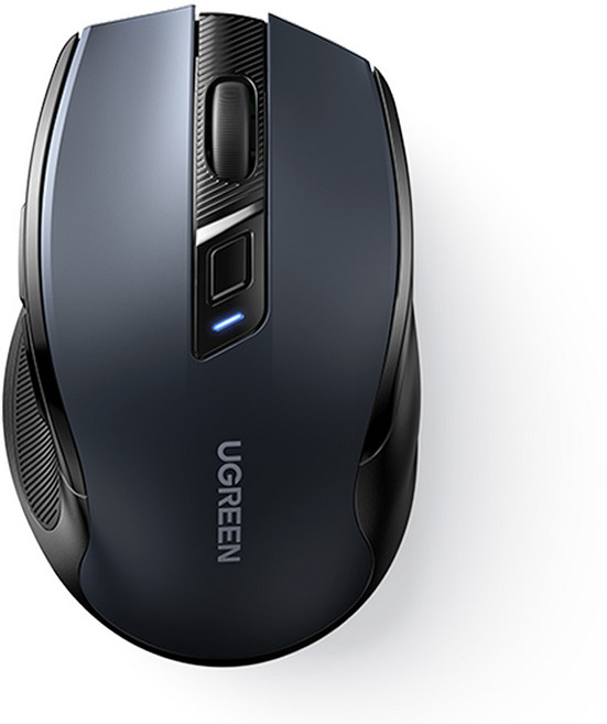 유그린 듀얼모드 무소음 무선 블루투스 마우스 4000DPI, MU006, 블랙