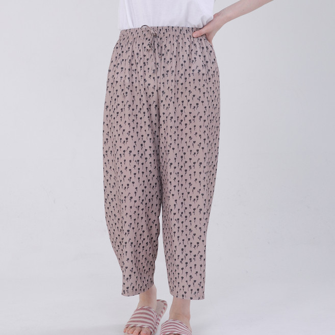 에이원 여성용 냉감 쿨링 플리츠 8부 잠옷 바지 W9305