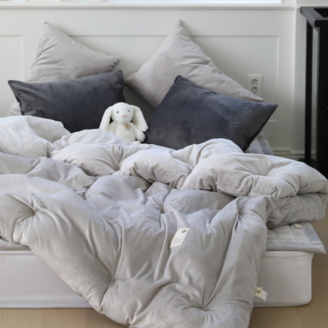 베이직톤 무지 극세사 차렵이불