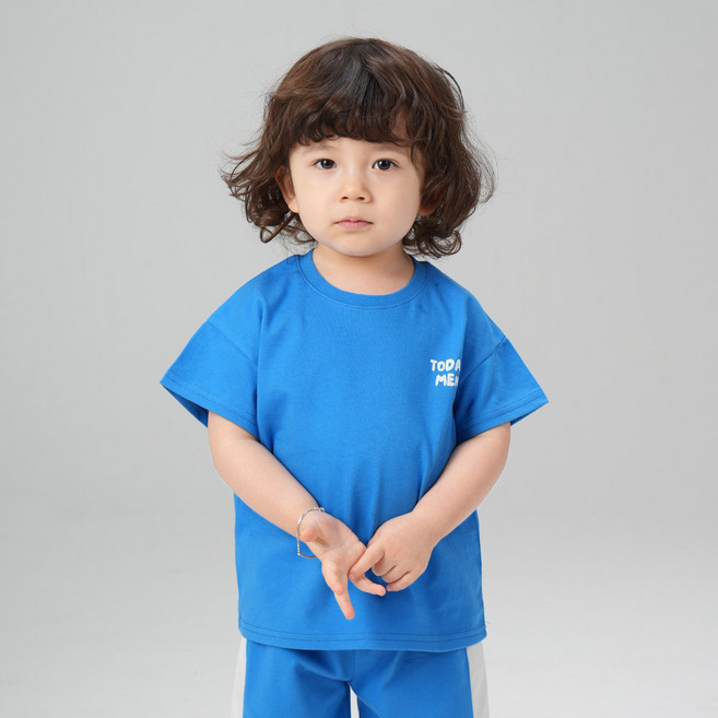 KIDSCOMO 兒童透氣Good Lunch短袖上下衣套裝