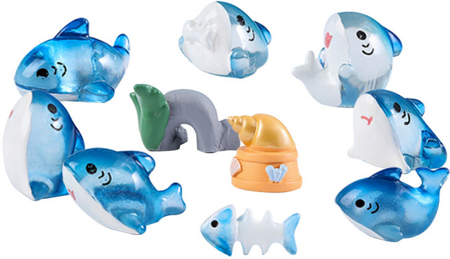 아쿠아비 수족관 캐릭터 미니어처 장식 10종 세트, 1세트