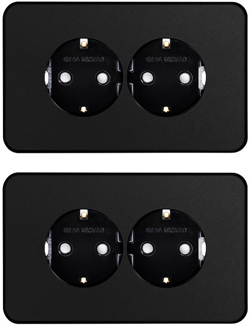 제일전기공업 디아트플러스 메탈블랙 매입콘센트 가로 2구, 2개