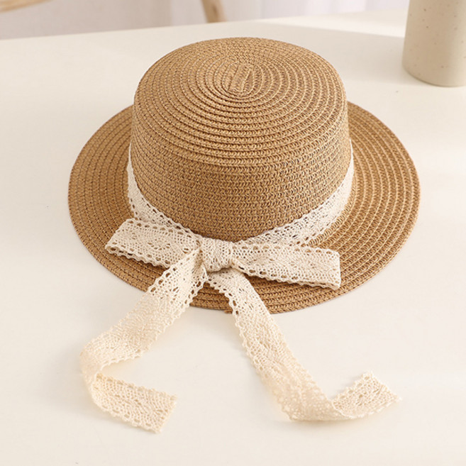 선빛 여성용 티아 리본 바다 물놀이 밀짚모자