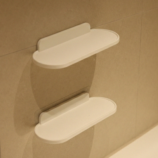 뉴앤룩 부착형 미니 욕실 선반 트레이, 화이트, 2개