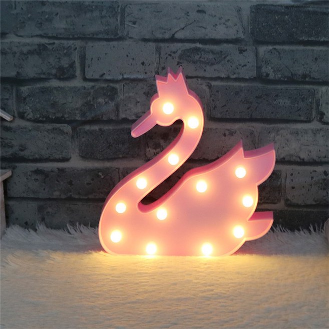 모스틱 마퀴라이트 인테리어 LED 무드등 한강 조명 백조, 핑크