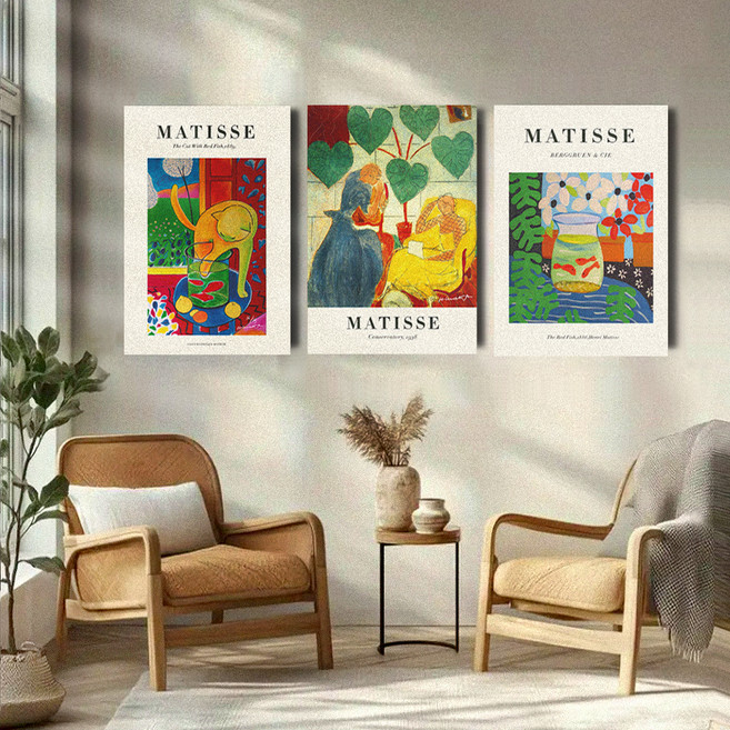 퍼니즈 슬림액자 마티스 명화 폼보드 포스터 액자세트 앙리페인팅C, 없음