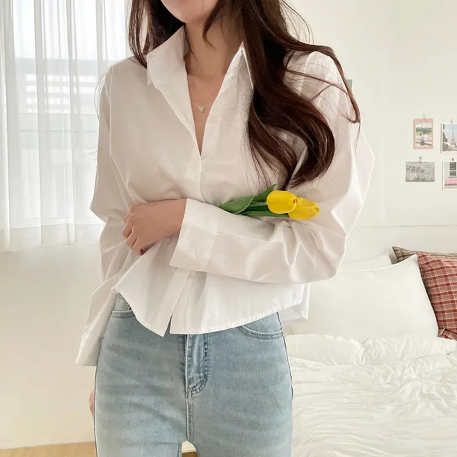 I'M MONG 女款Harkie休閒西裝風格日常素色基本襯衫