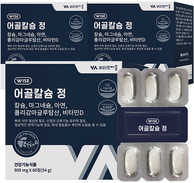 비타민마을 어골칼슘정, 3개, 54g