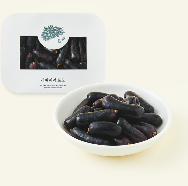 온브릭스 주식회사 농업회사법인 바로먹는 사파이어포도, 500g, 1개