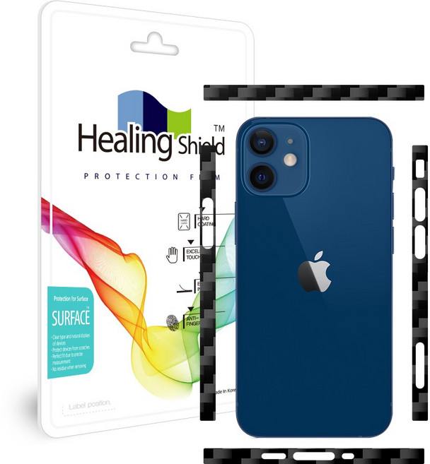 힐링쉴드 버츄얼 스킨 측면테두리 보호필름 세트 카본블랙, 1세트