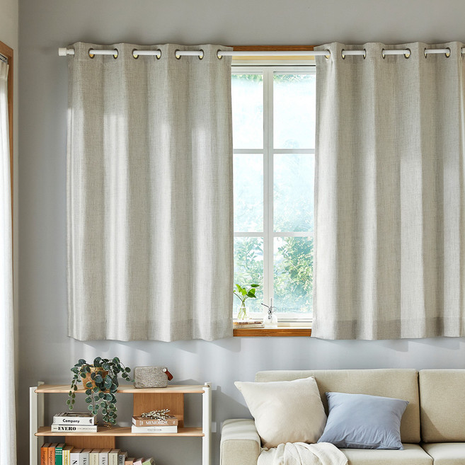 모던하우스 루밍 생활암막 아일렛형 반창문커튼 2p