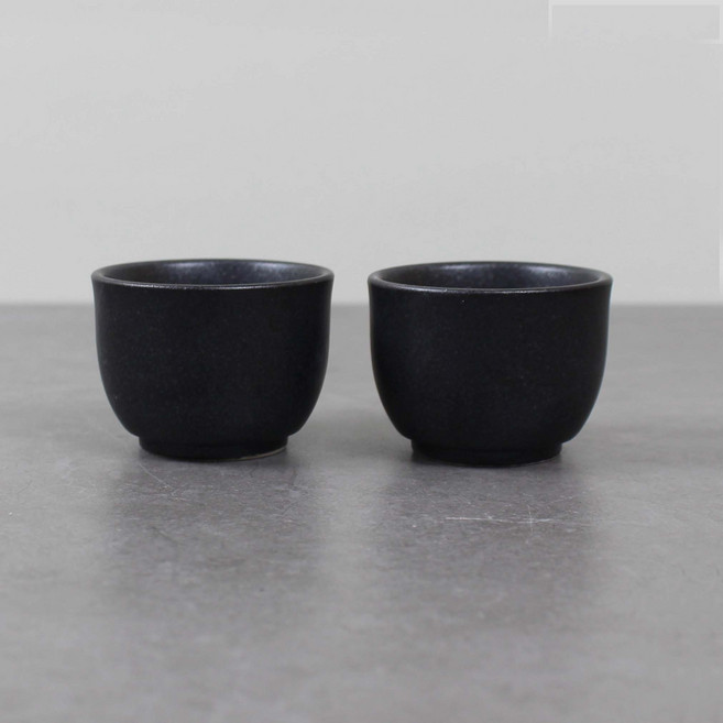 달소금 사케잔 백자술잔 소주잔, 블랙, 2개