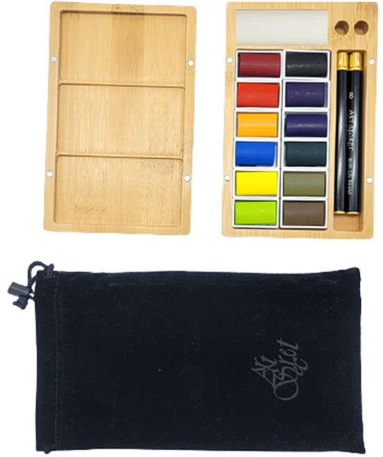 아트시크릿 반고체 올인원 수채화물감 팔레트 BSW-12L, 1세트, 12색