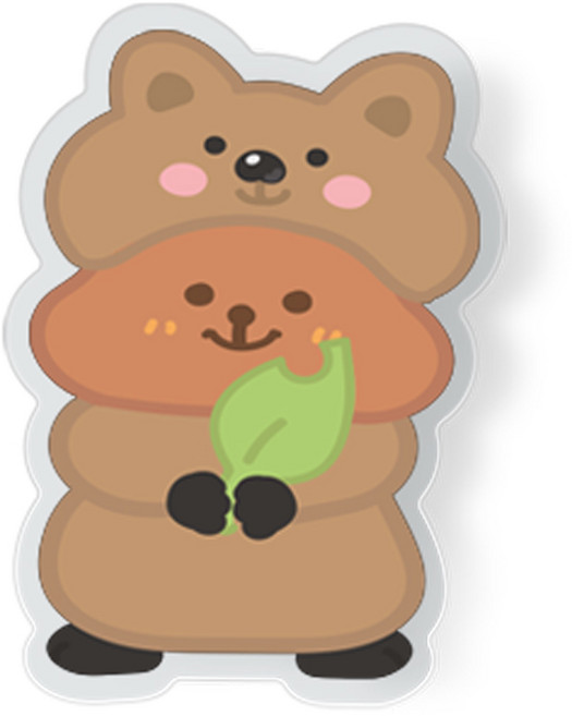 리지아니 파자마둥둥 투명 아크릴 스마트 휴대폰 거치대, 쿼카, 1개