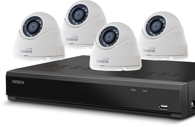 캠플러스 200만화소 돔 CCTV 카메라 실내용 4p + 4채널 녹화기 세트, CPD-201(카메라), CPR-450(녹화기), 1개