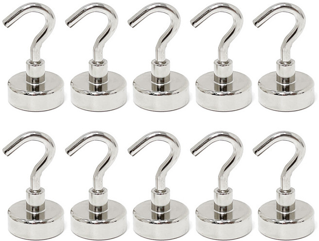 티온스 초강력 네오디움 고리형 자석 후크 10p 세트, 실버