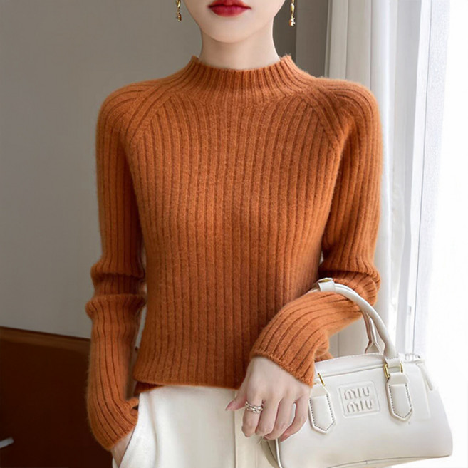 포플러앤씨 여성용 노엘라스 빅사이즈 반목 니트 P25WKN092312