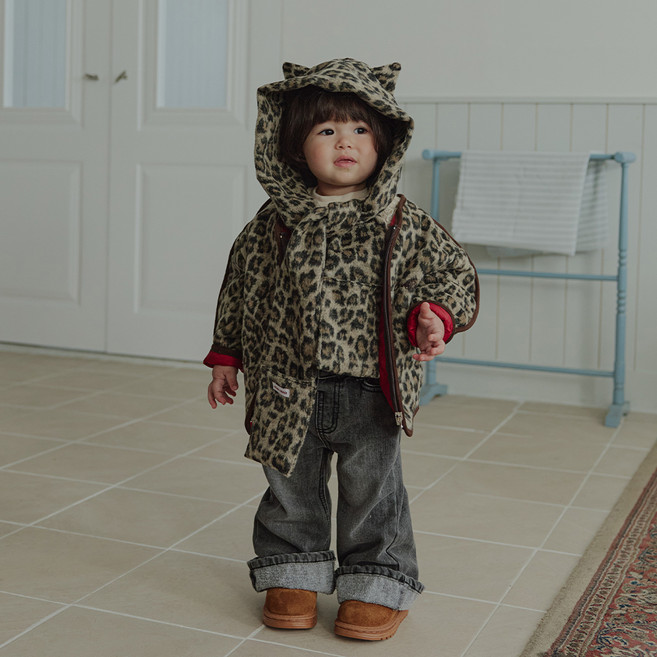 Urban Rabbit 兒童豹紋鋪棉外套