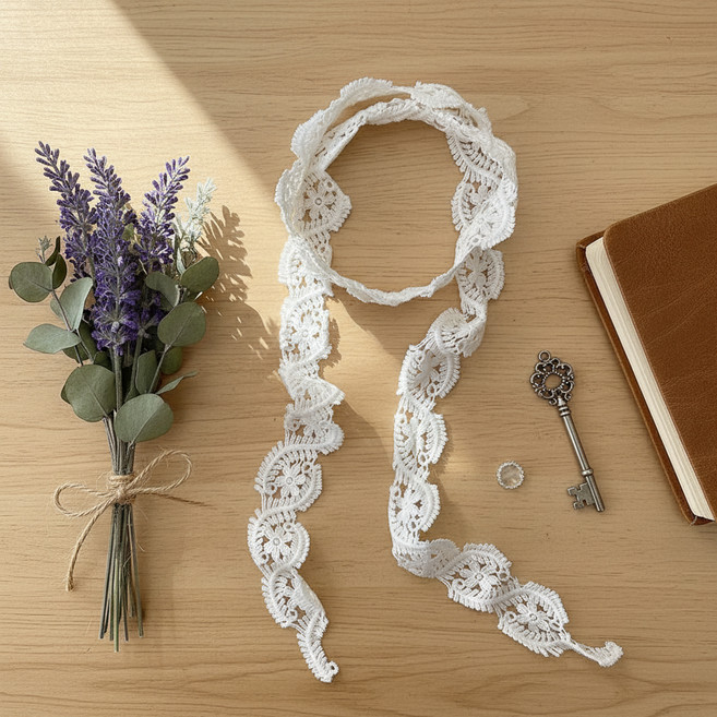 닷이프 슬림 레이스 소프트 롱스카프 D264-0239