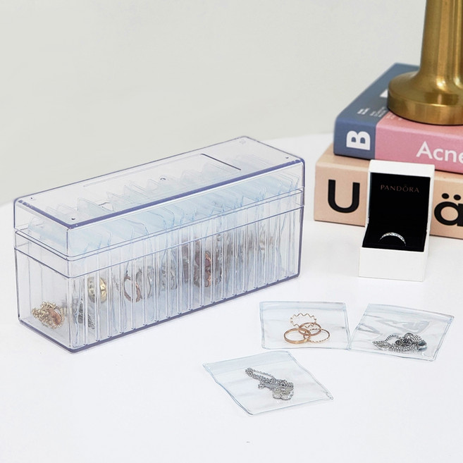 주앤지 악세사리 변색 방지 보관함 PVC지퍼백, 투명, 1개