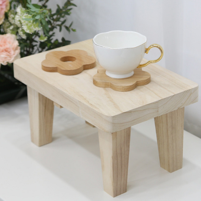 내일의공간 오동나무 사각 원목 화분 받침대, 네츄럴, 1개