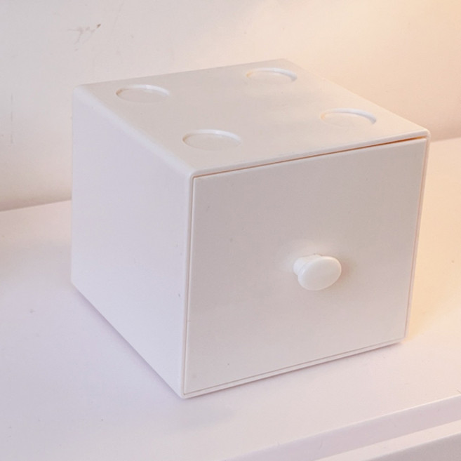 선빛 블록 파스텔 미니서랍 인테리어 정리 수납함, 화이트, 2개