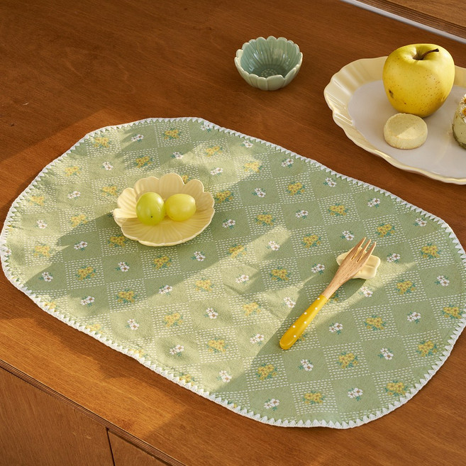 모던하우스 L 옐로우 플라워 테이블매트, 1개, 45 x 30 cm