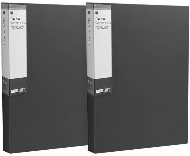 투코비 도노 클리어화일 A4 40매, 블랙, 2개